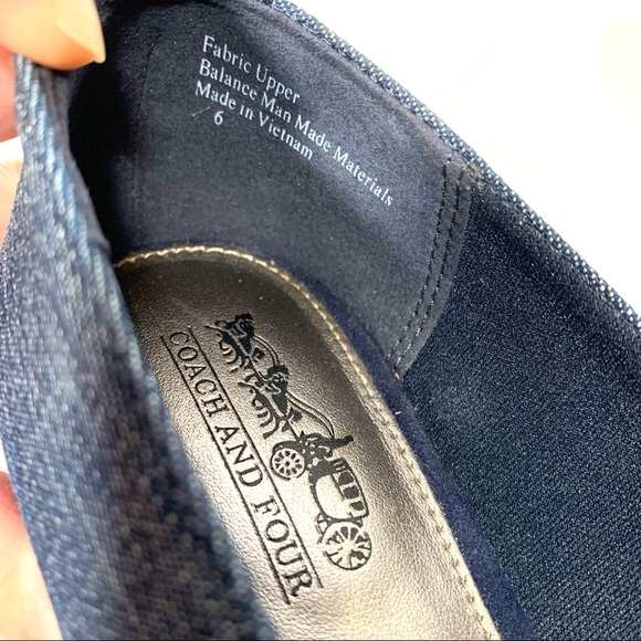 Coach and Four Brier Cork Wedge Denim Size 6 - Picture 4 of 8